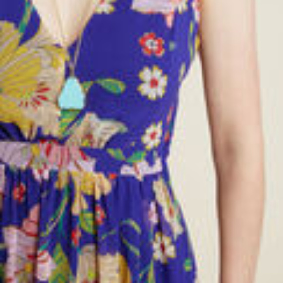 Modcloth Floral Maxi Dress - Blue and Yellow - Picture 3 of 7